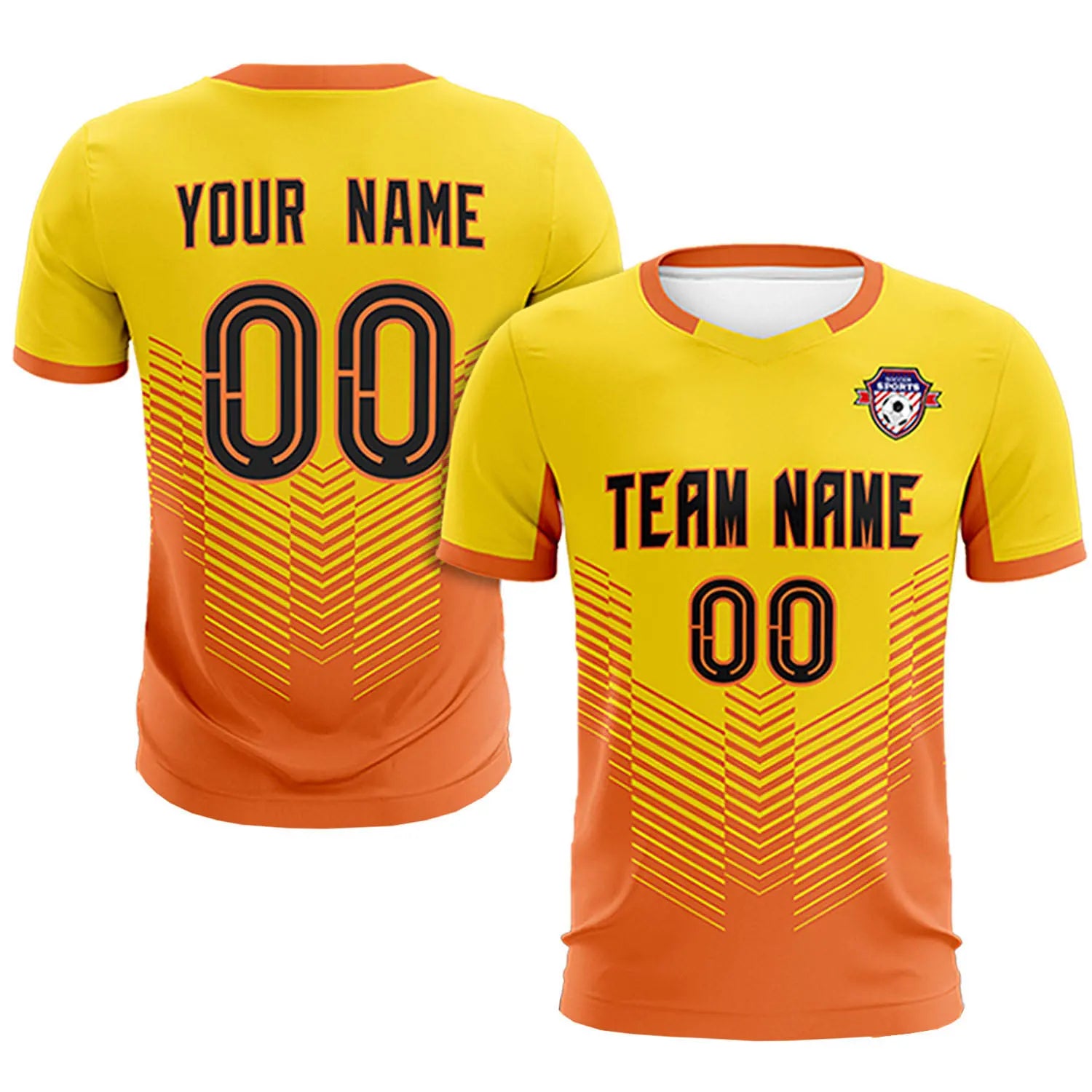 Custom Yellow Orange Sport Soccer Sets Jersey