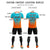 Custom Aqua Orange Sport Soccer Sets Jersey