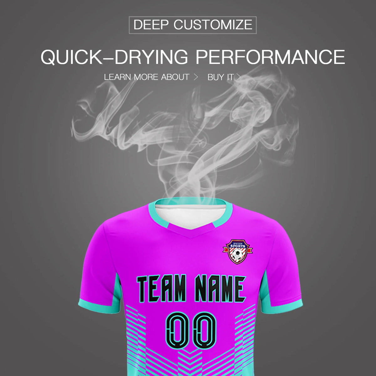 Custom Purple Bright Green Sport Soccer Sets Jersey