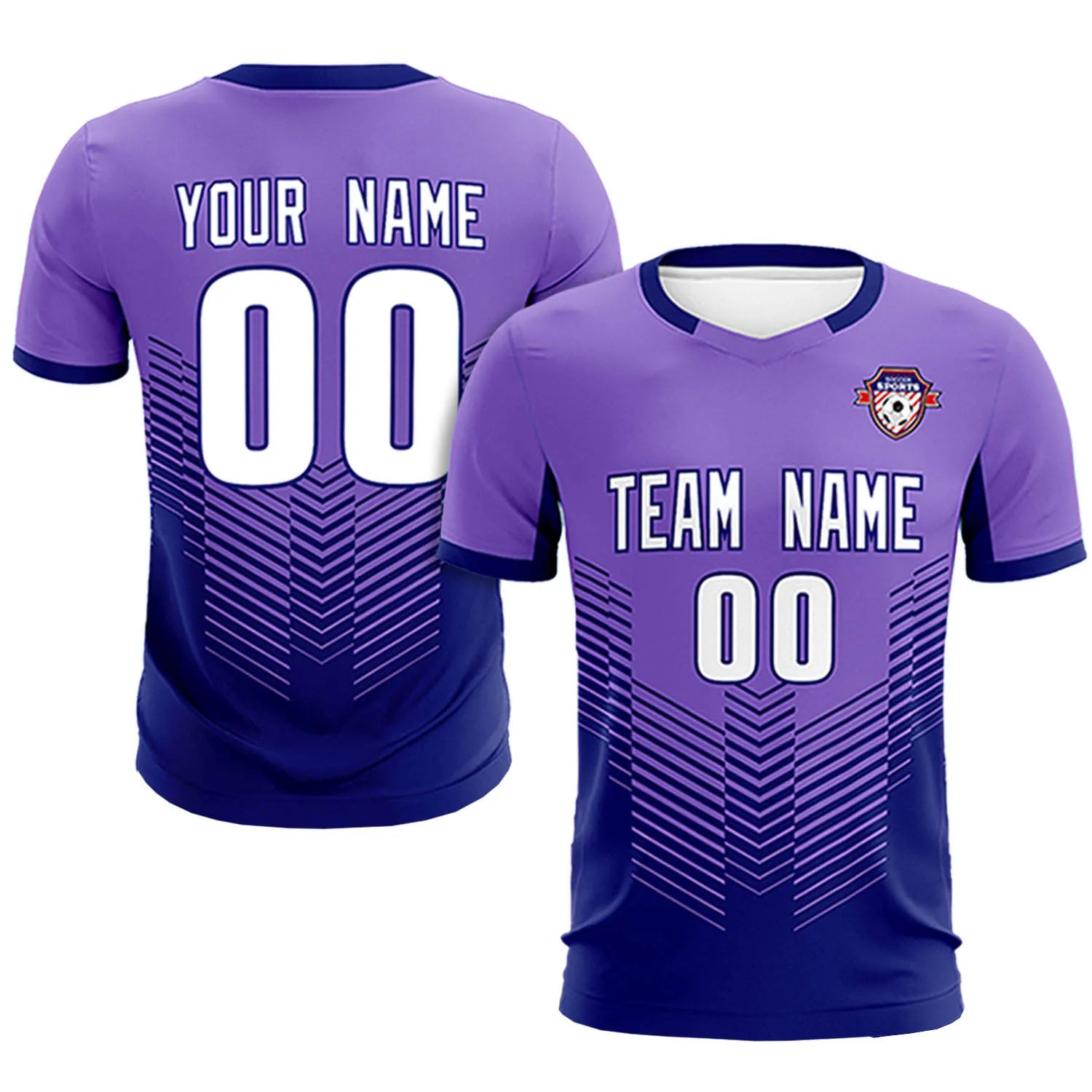 Custom Purple Navy Sport Soccer Sets Jersey