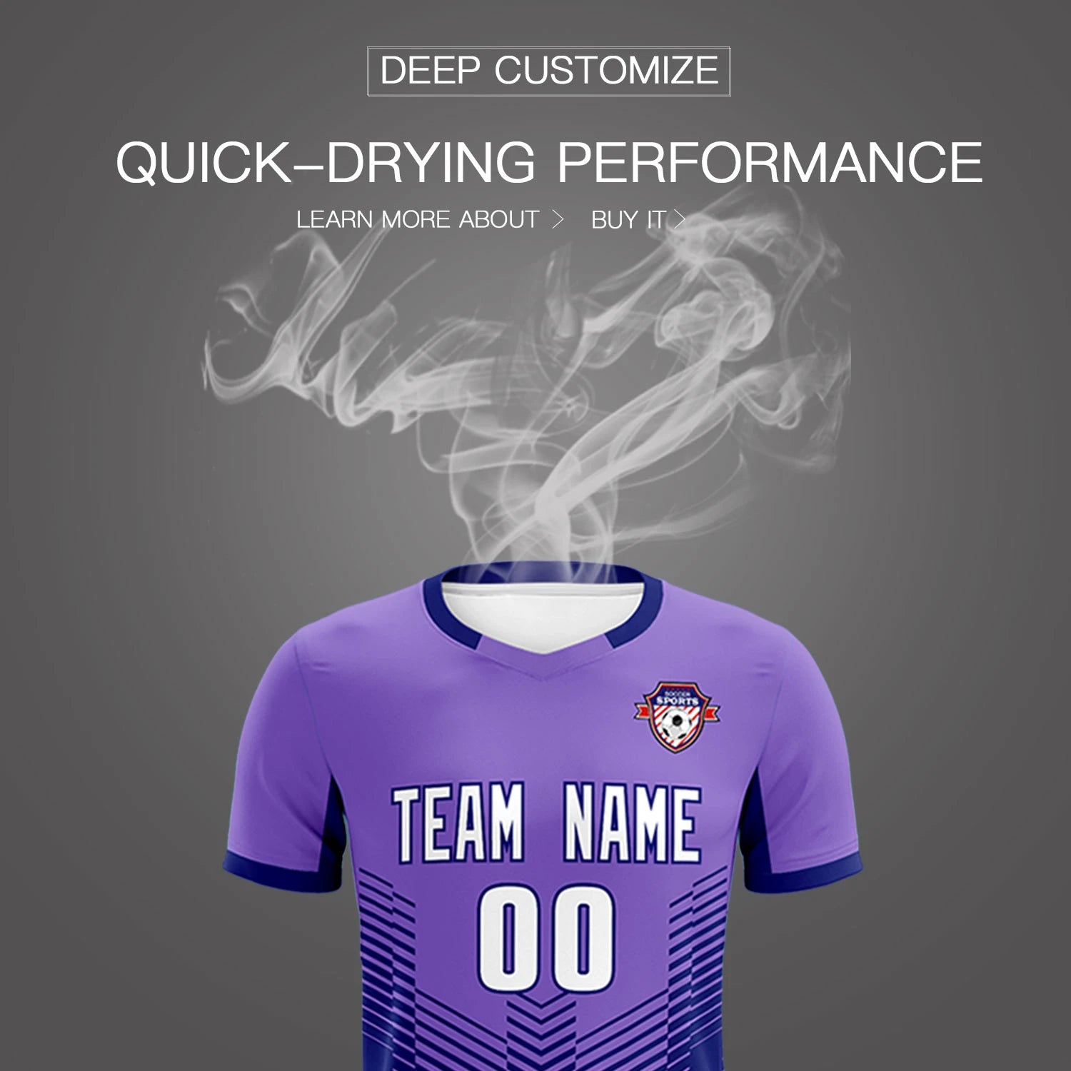 Custom Purple Navy Sport Soccer Sets Jersey