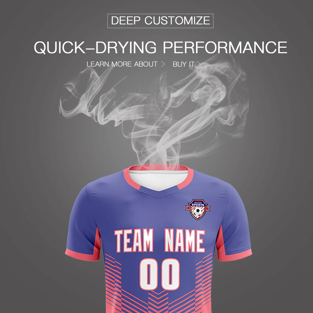 Custom Light Purple Light Red Sport Soccer Sets Jersey