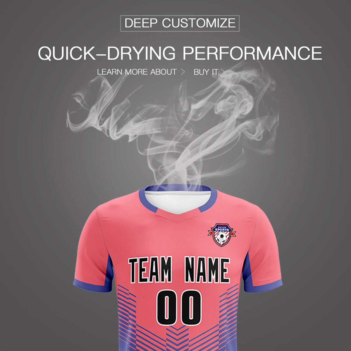 Custom Light Red Light Purple Sport Soccer Sets Jersey