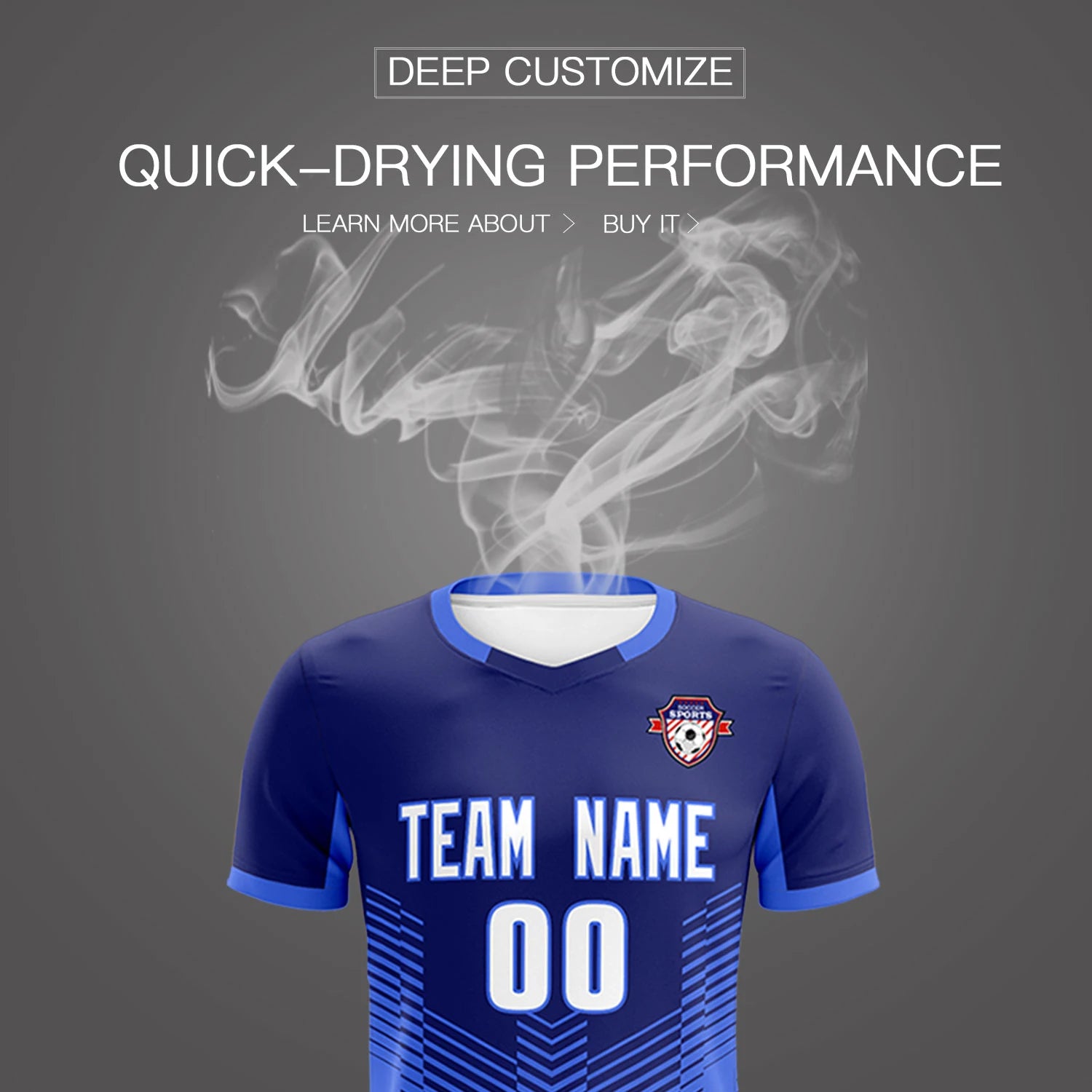 Custom Navy Royal Blue Sport Soccer Sets Jersey