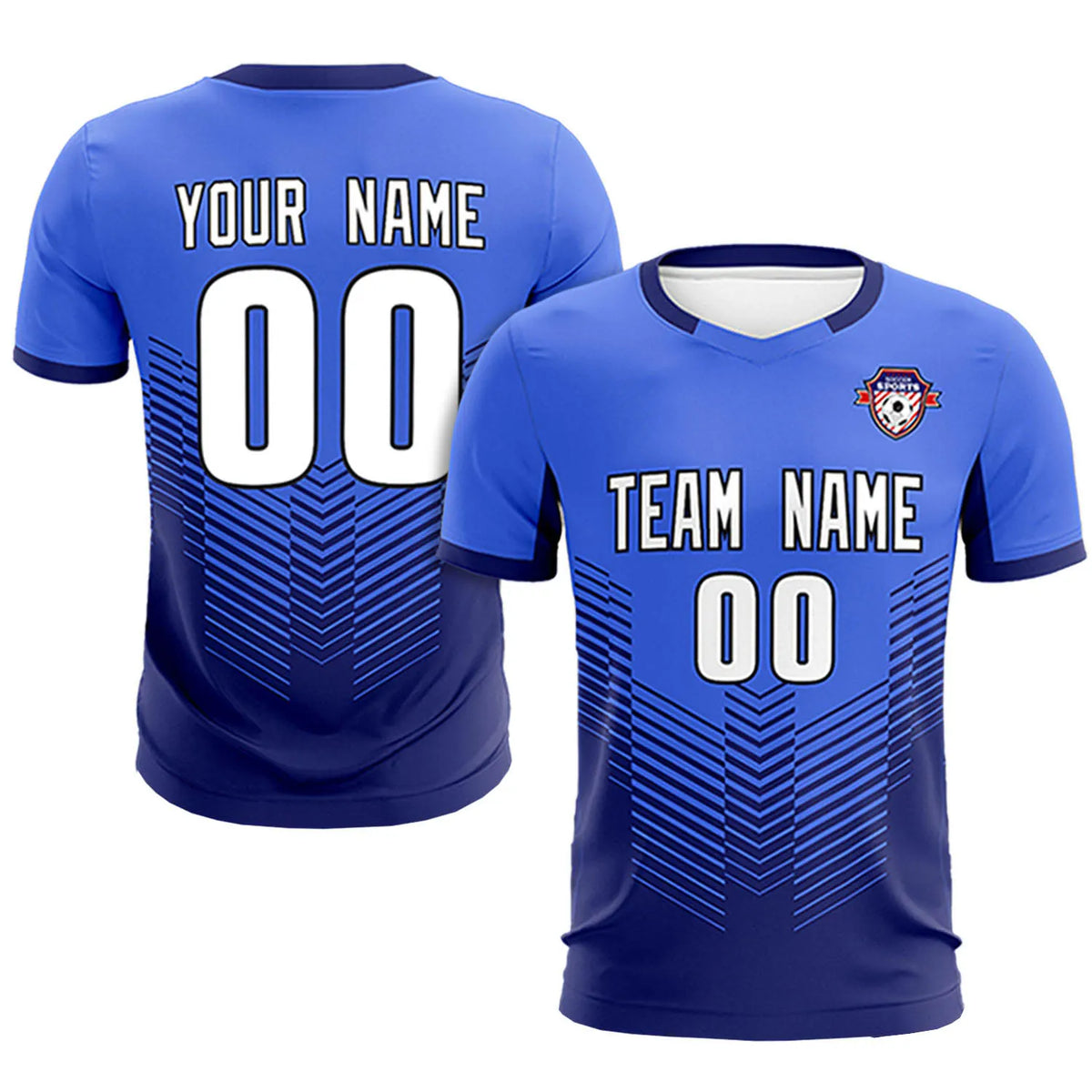 Custom Royal Blue Navy Sport Soccer Sets Jersey