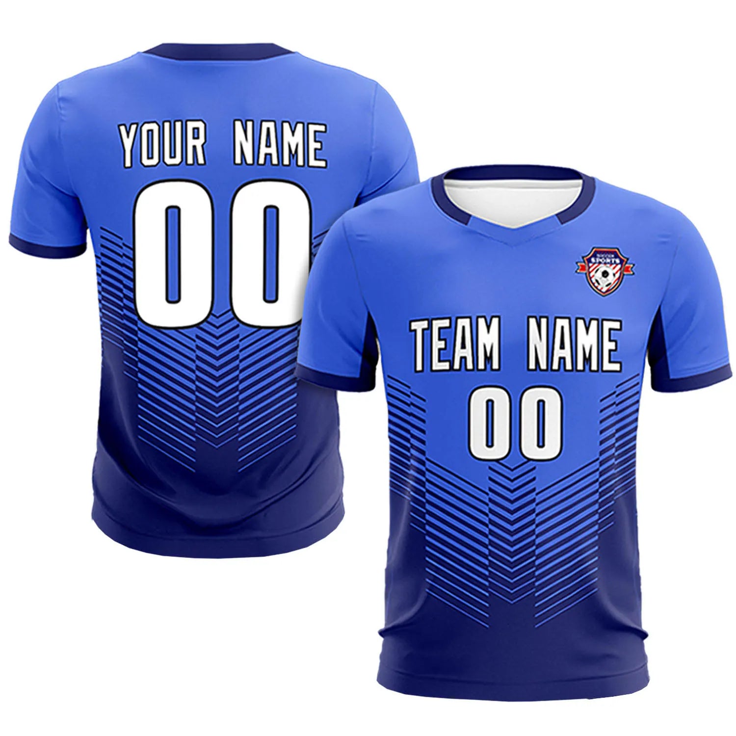 Custom Royal Blue Navy Sport Soccer Sets Jersey