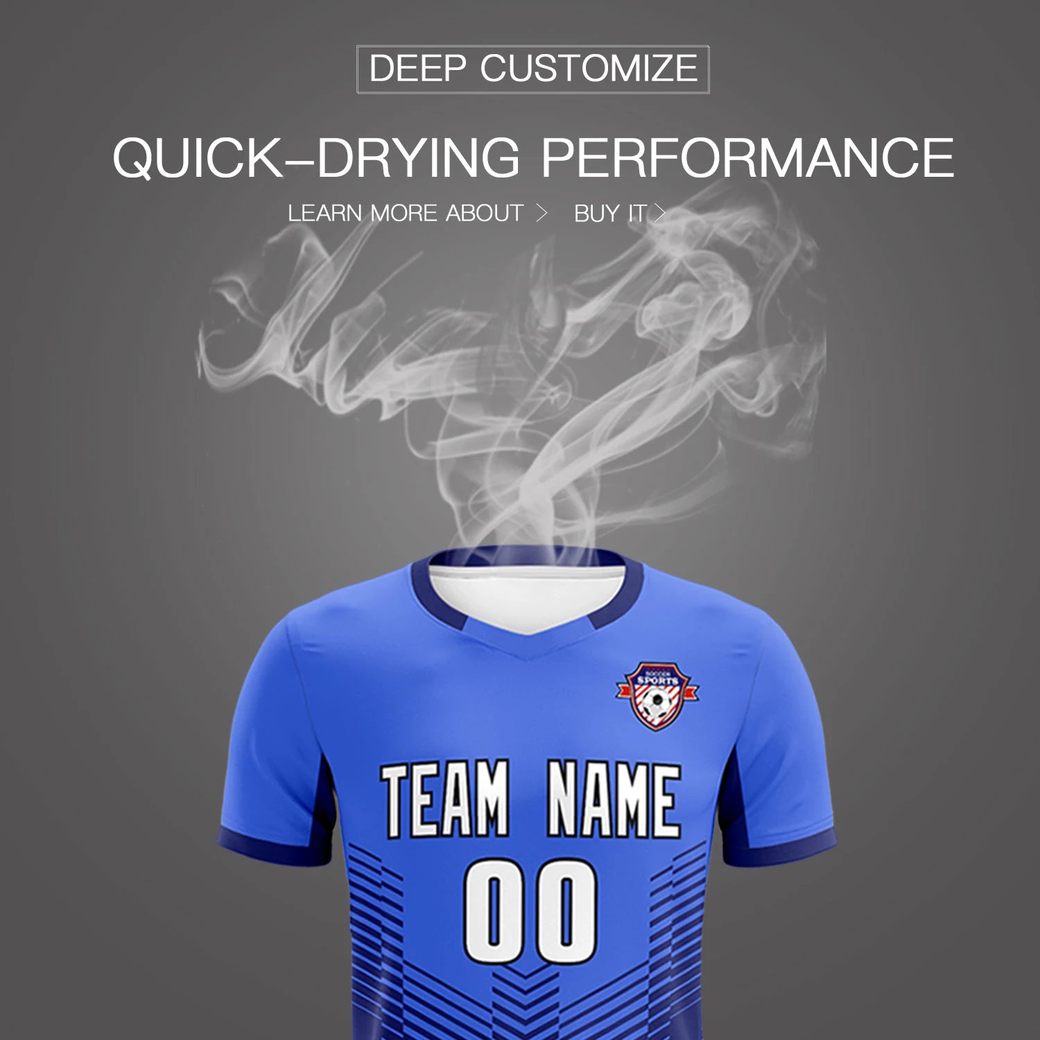 Custom Royal Blue Navy Sport Soccer Sets Jersey