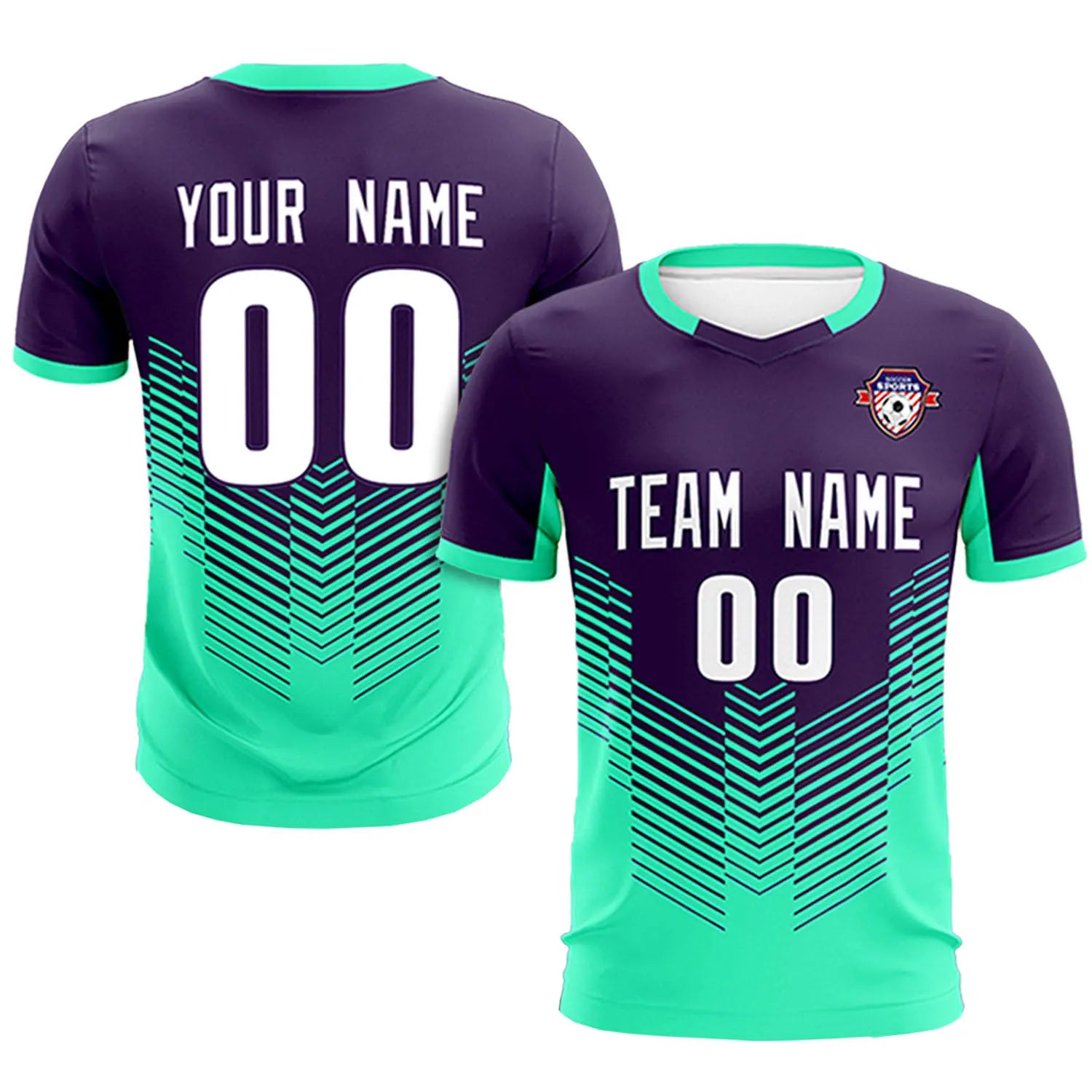 Custom Dark Purple Bright Green Sport Soccer Sets Jersey