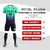 Custom Bright Green Dark Purple Sport Soccer Sets Jersey