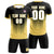 Custom Black Old Gold Sport Soccer Sets Jersey