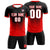 Custom Black Red Sport Soccer Sets Jersey