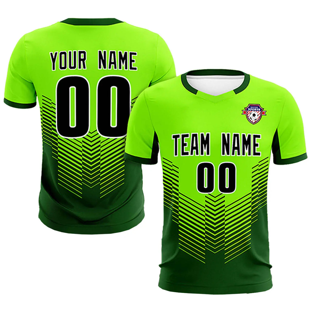 Custom Neon Green Kelly Green Sport Soccer Sets Jersey