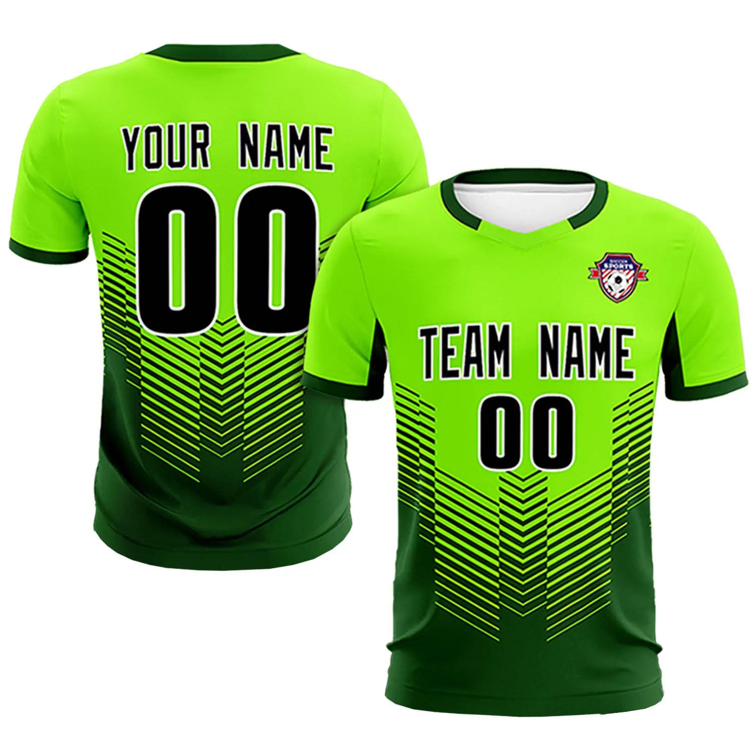Custom Neon Green Kelly Green Sport Soccer Sets Jersey