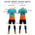 Custom Aqua Orange Sport Soccer Sets Jersey