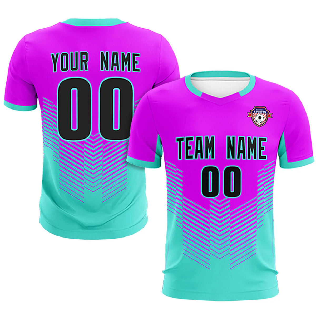 Custom Purple Bright Green Sport Soccer Sets Jersey