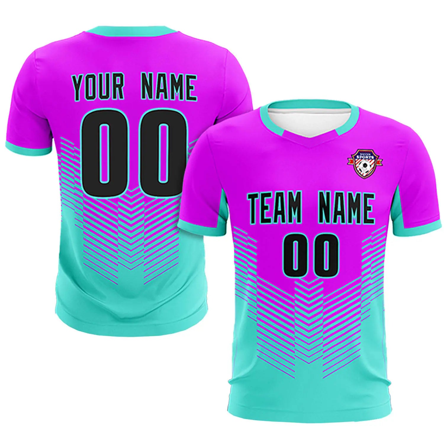 Custom Purple Bright Green Sport Soccer Sets Jersey