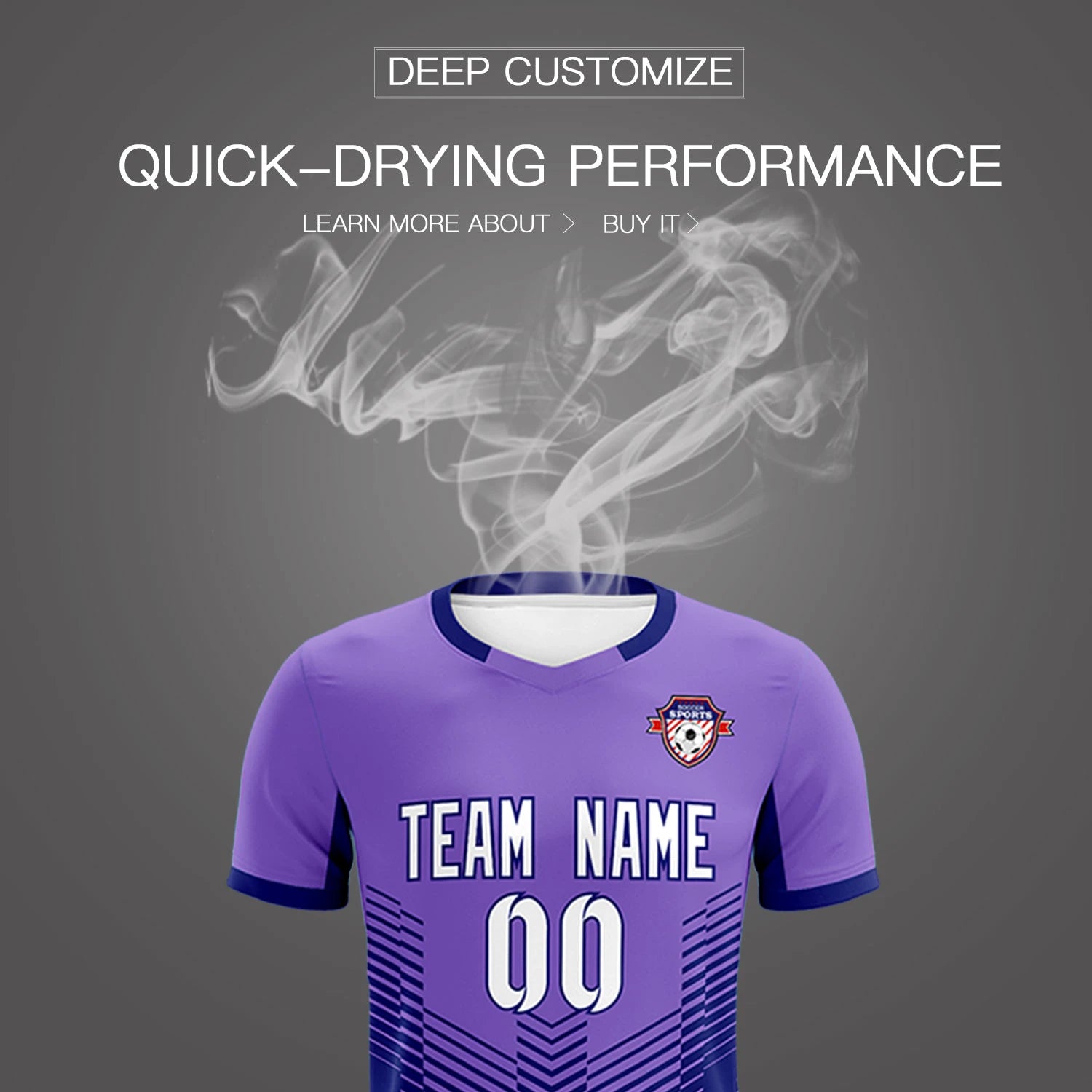 Custom Purple Navy Sport Soccer Sets Jersey