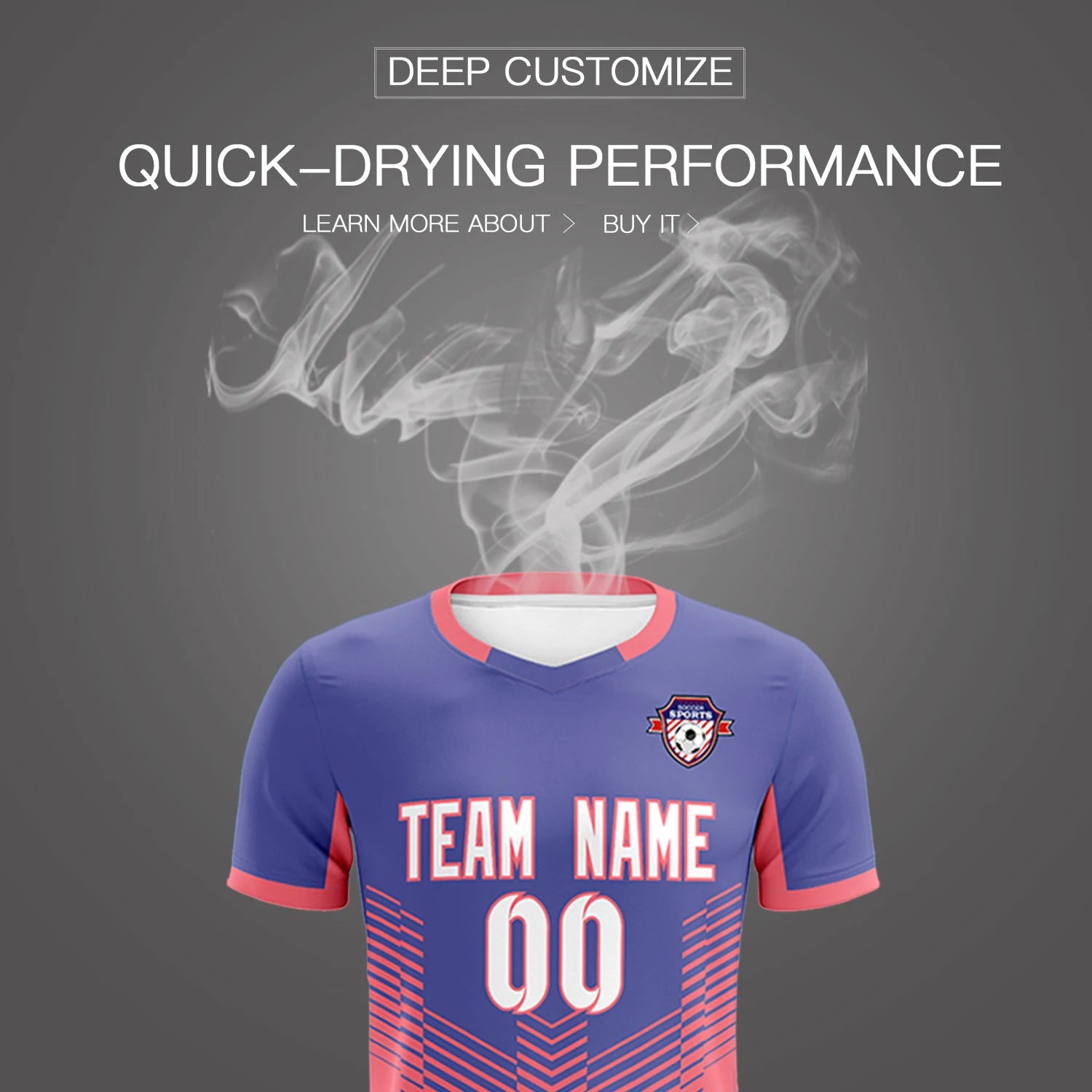 Custom Light Purple Light Red Sport Soccer Sets Jersey