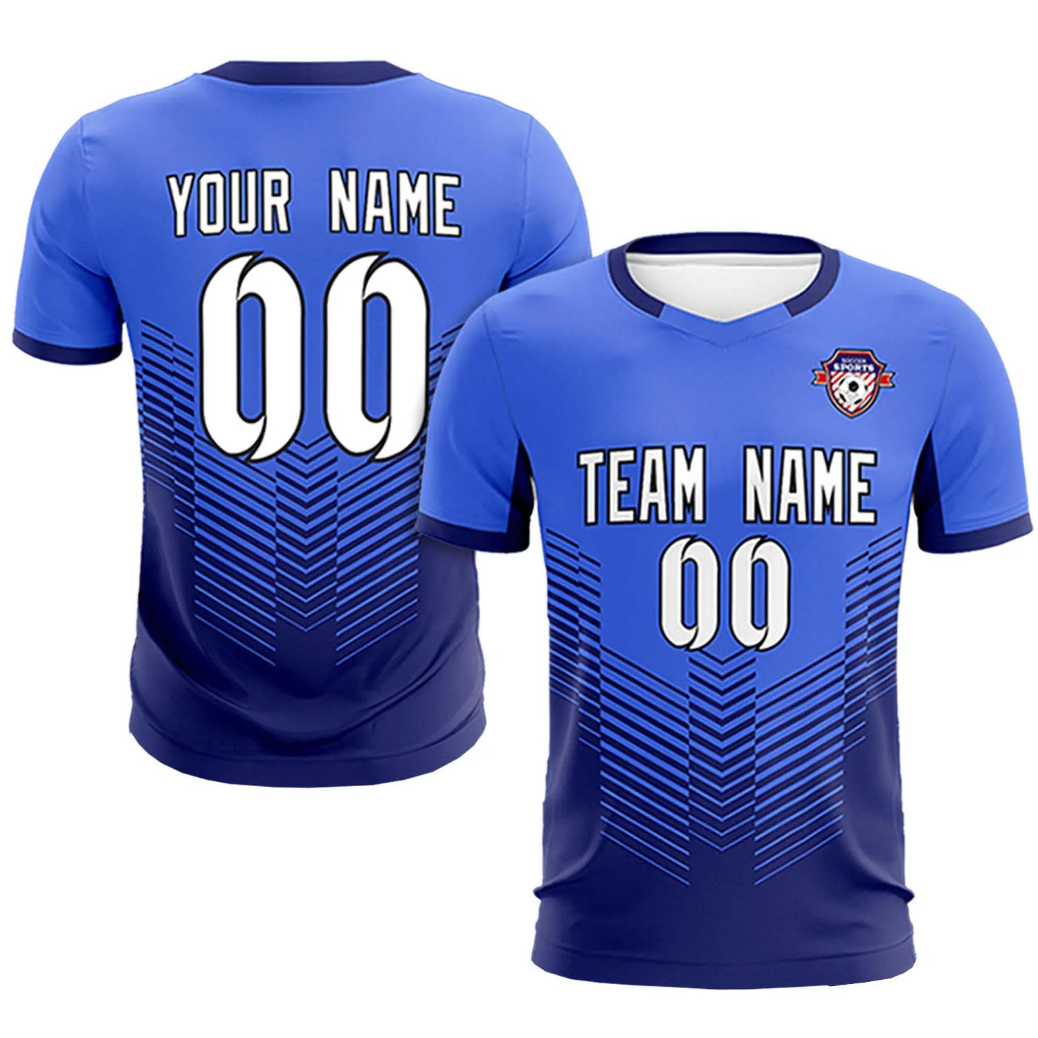 Custom Royal Blue Navy Sport Soccer Sets Jersey