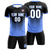 Custom Black Powder Blue Sport Soccer Sets Jersey