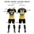 Custom Black Old Gold Sport Soccer Sets Jersey