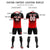 Custom Black Red Sport Soccer Sets Jersey