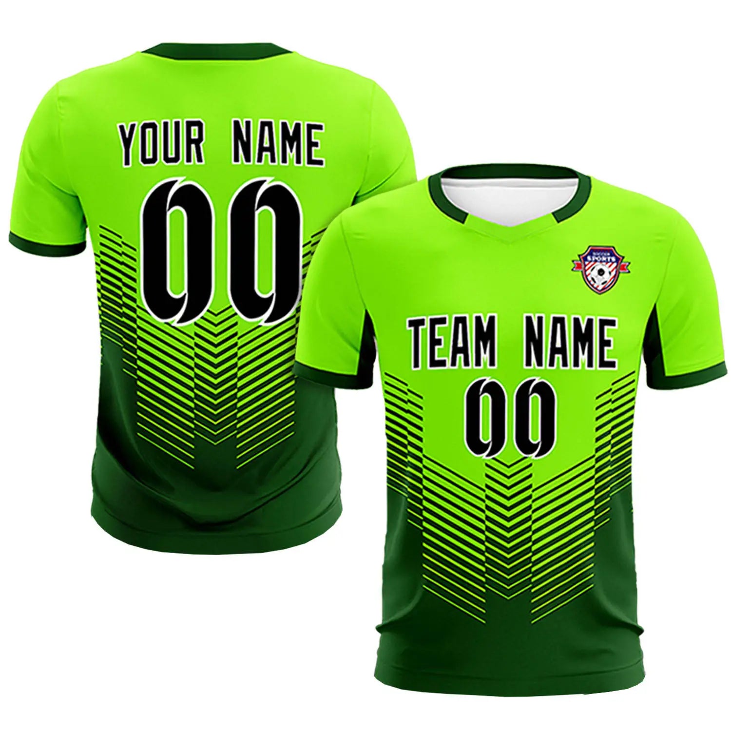 Custom Neon Green Kelly Green Sport Soccer Sets Jersey