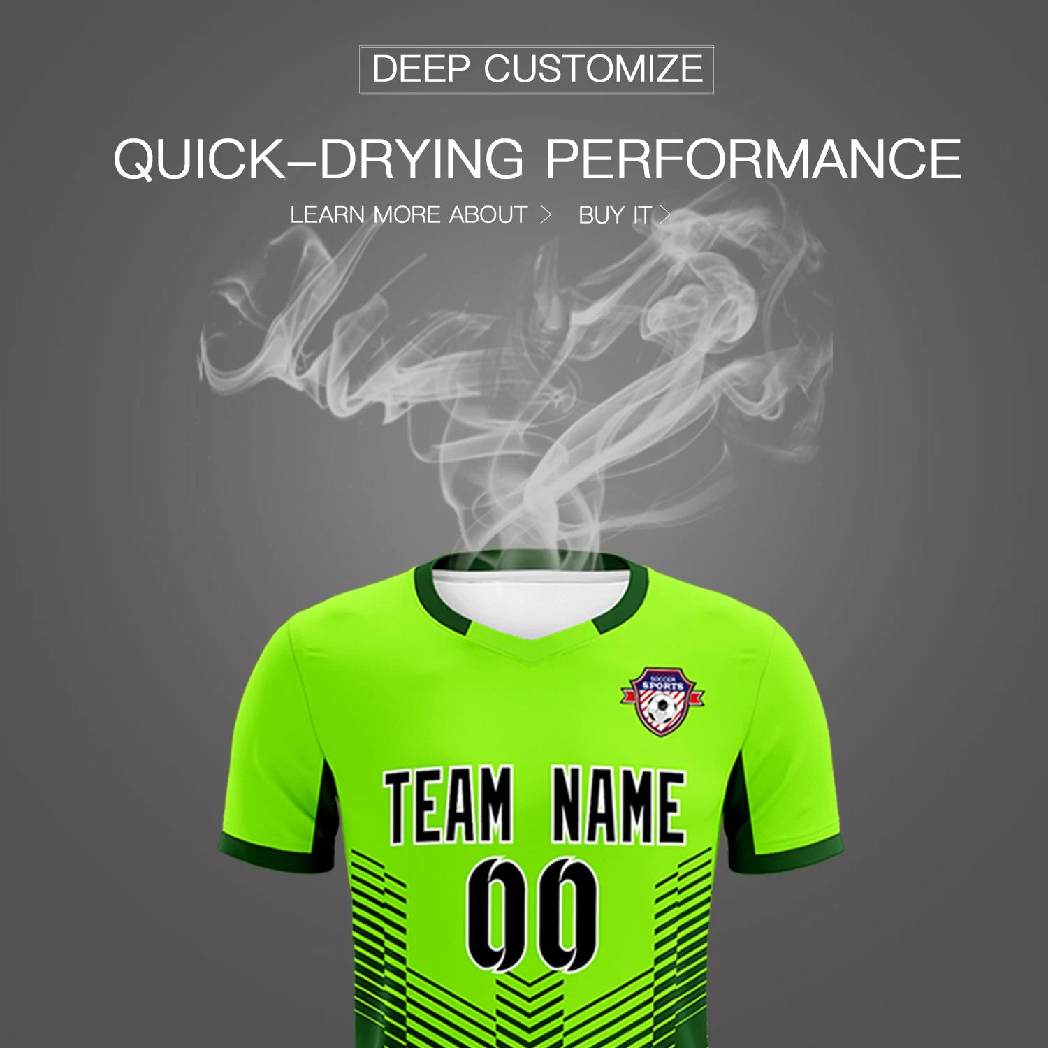 Custom Neon Green Kelly Green Sport Soccer Sets Jersey