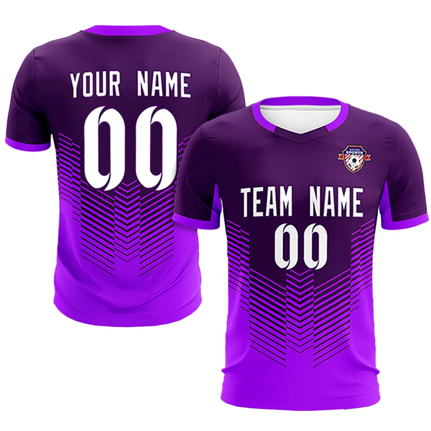 Custom Dark Purple Purple Sport Soccer Sets Jersey