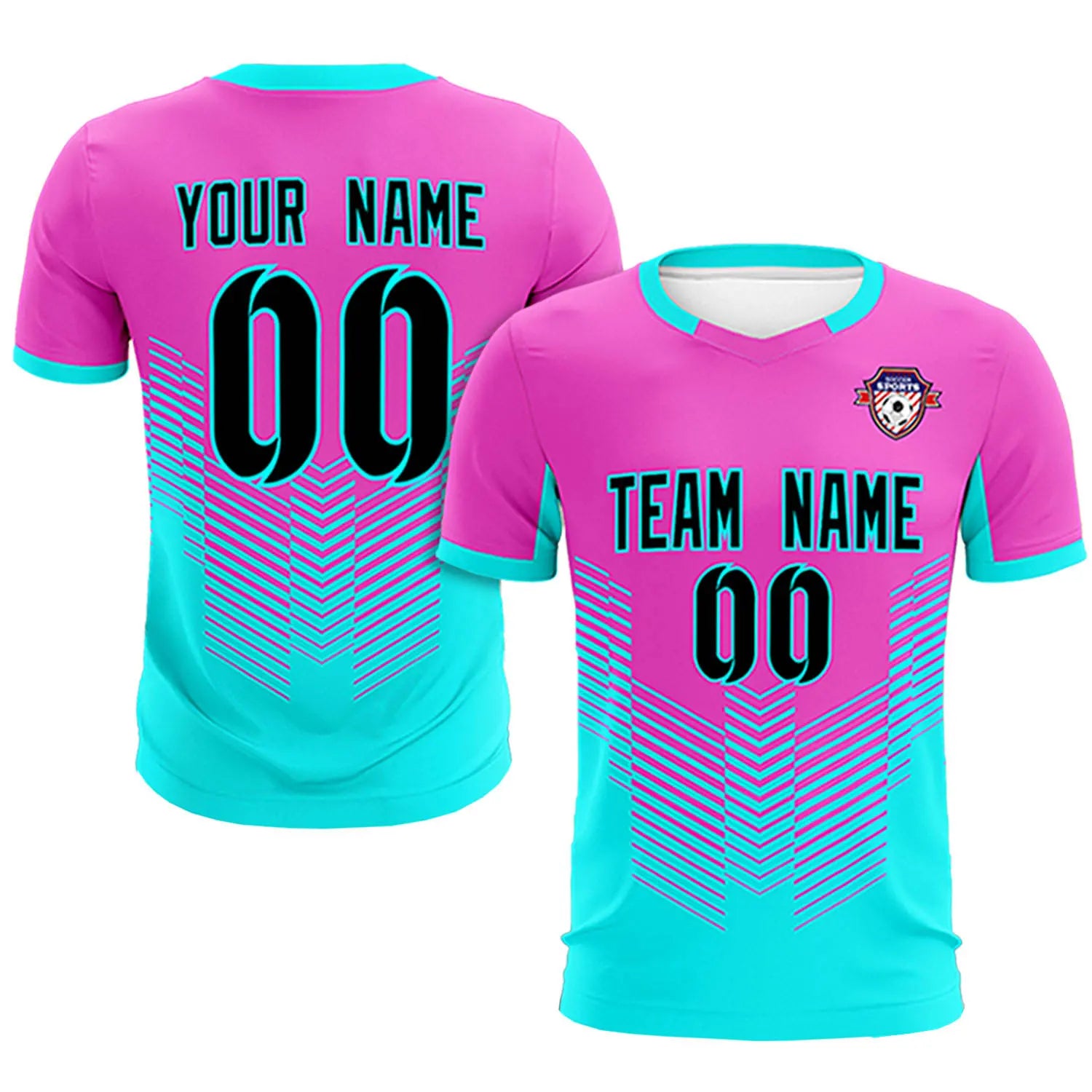 Custom Pink Bright Green Sport Soccer Sets Jersey