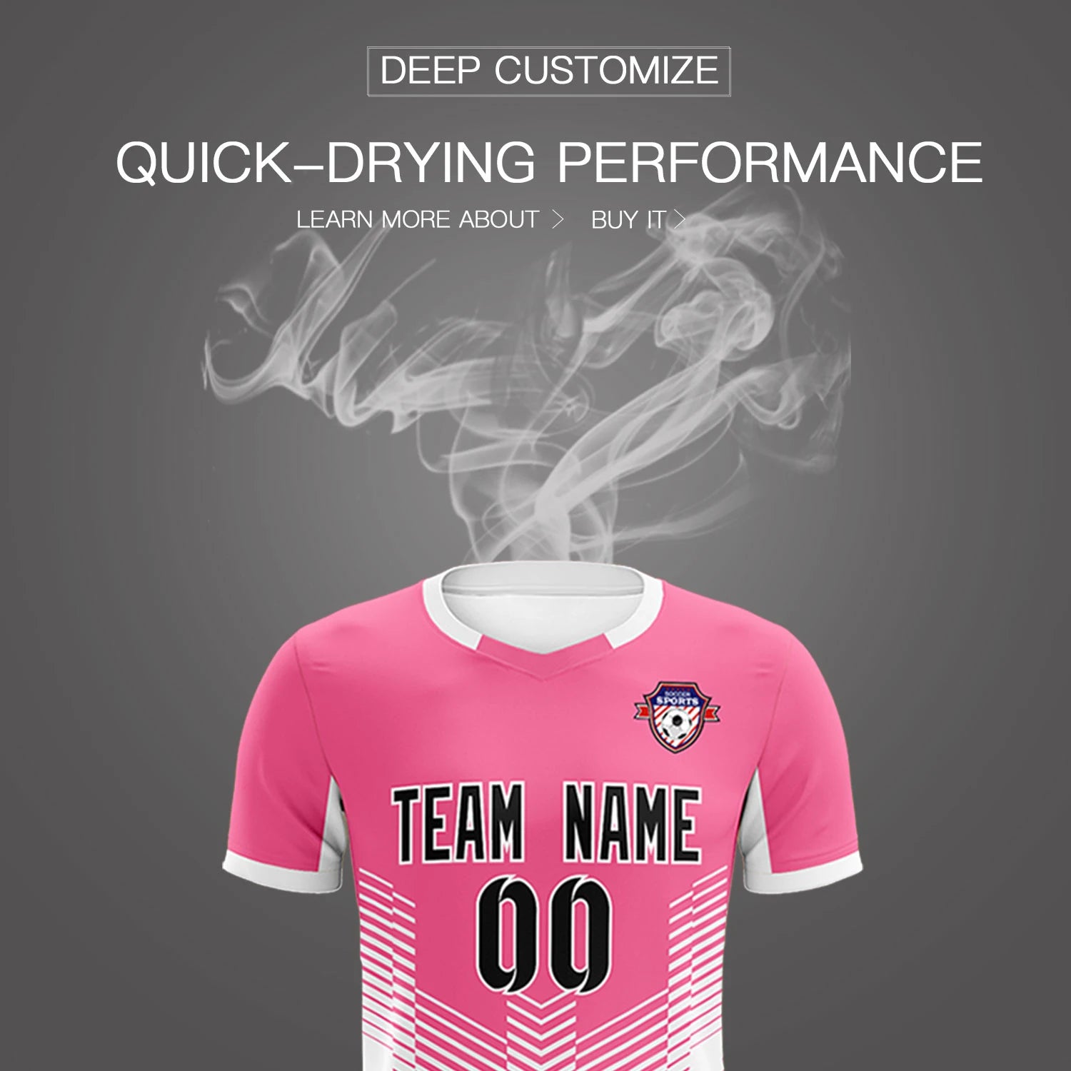 Custom Pink White Sport Soccer Sets Jersey