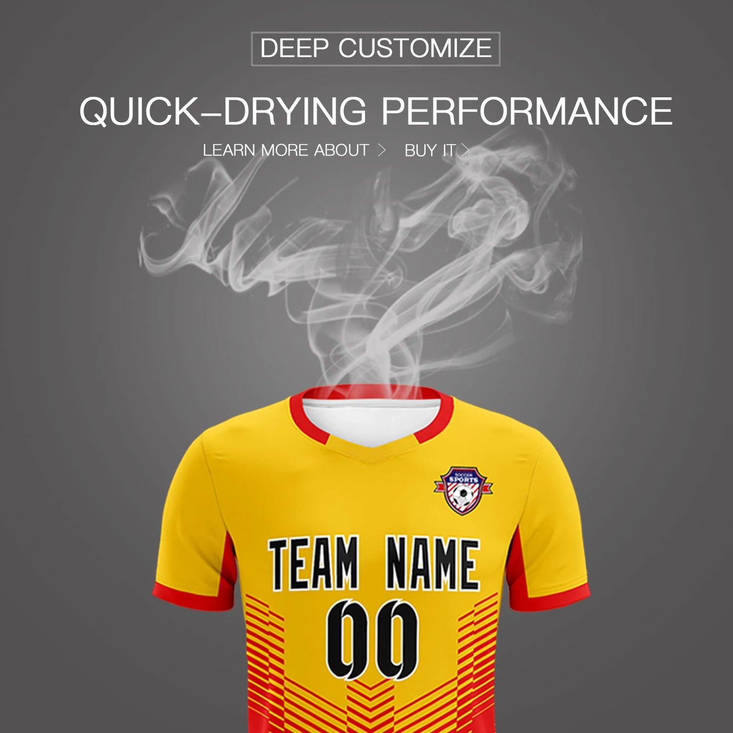 Custom Gold01 Red Sport Soccer Sets Jersey