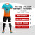 Custom Aqua Orange Sport Soccer Sets Jersey