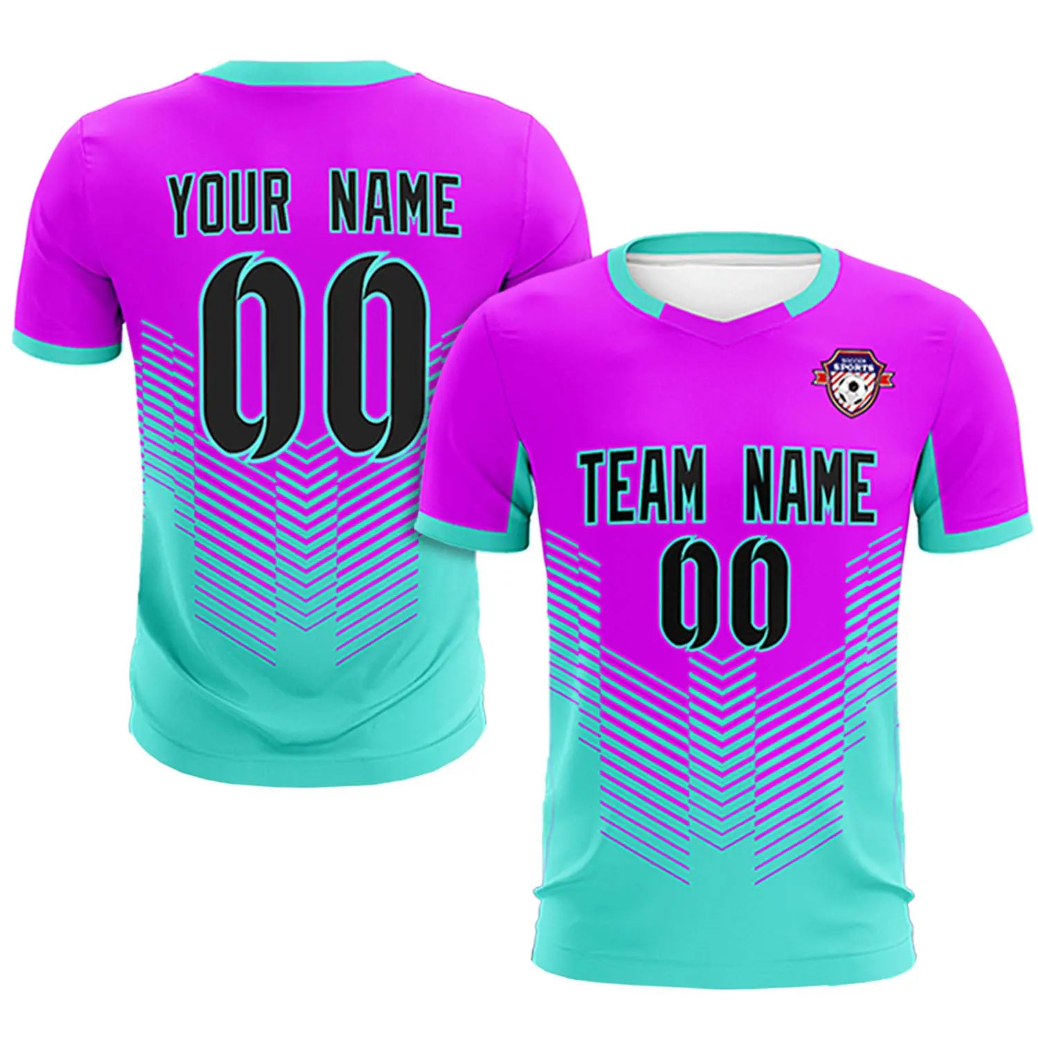 Custom Purple Bright Green Sport Soccer Sets Jersey