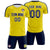 Custom Yellow Navy Outdoor Sport Soccer Sets Jersey