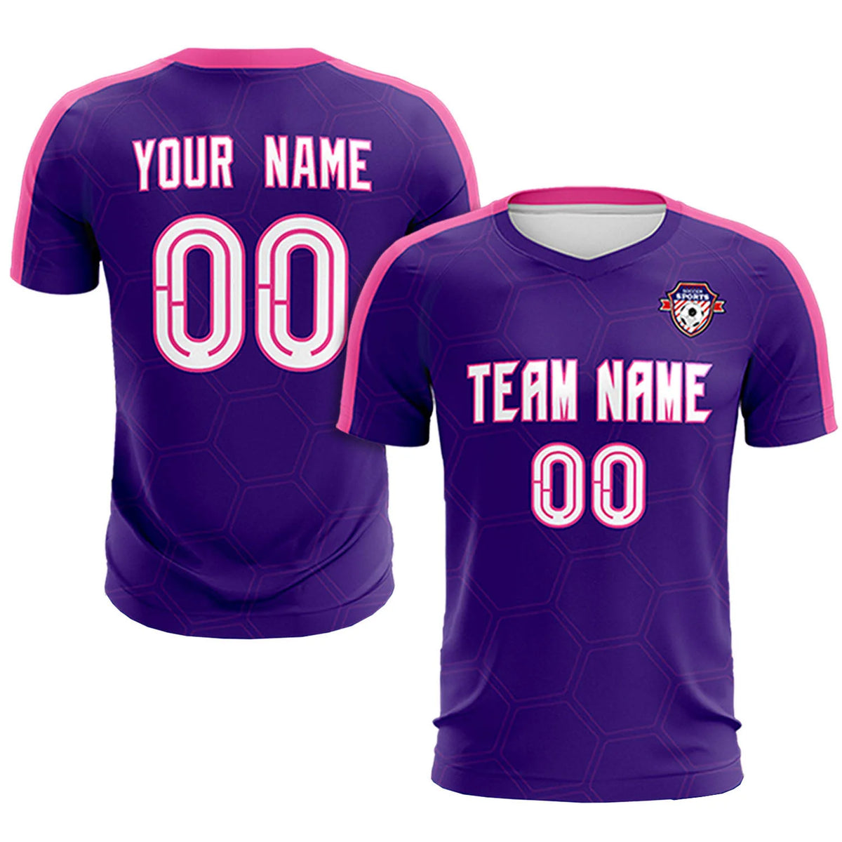Custom Purple Pink Outdoor Sport Soccer Sets Jersey