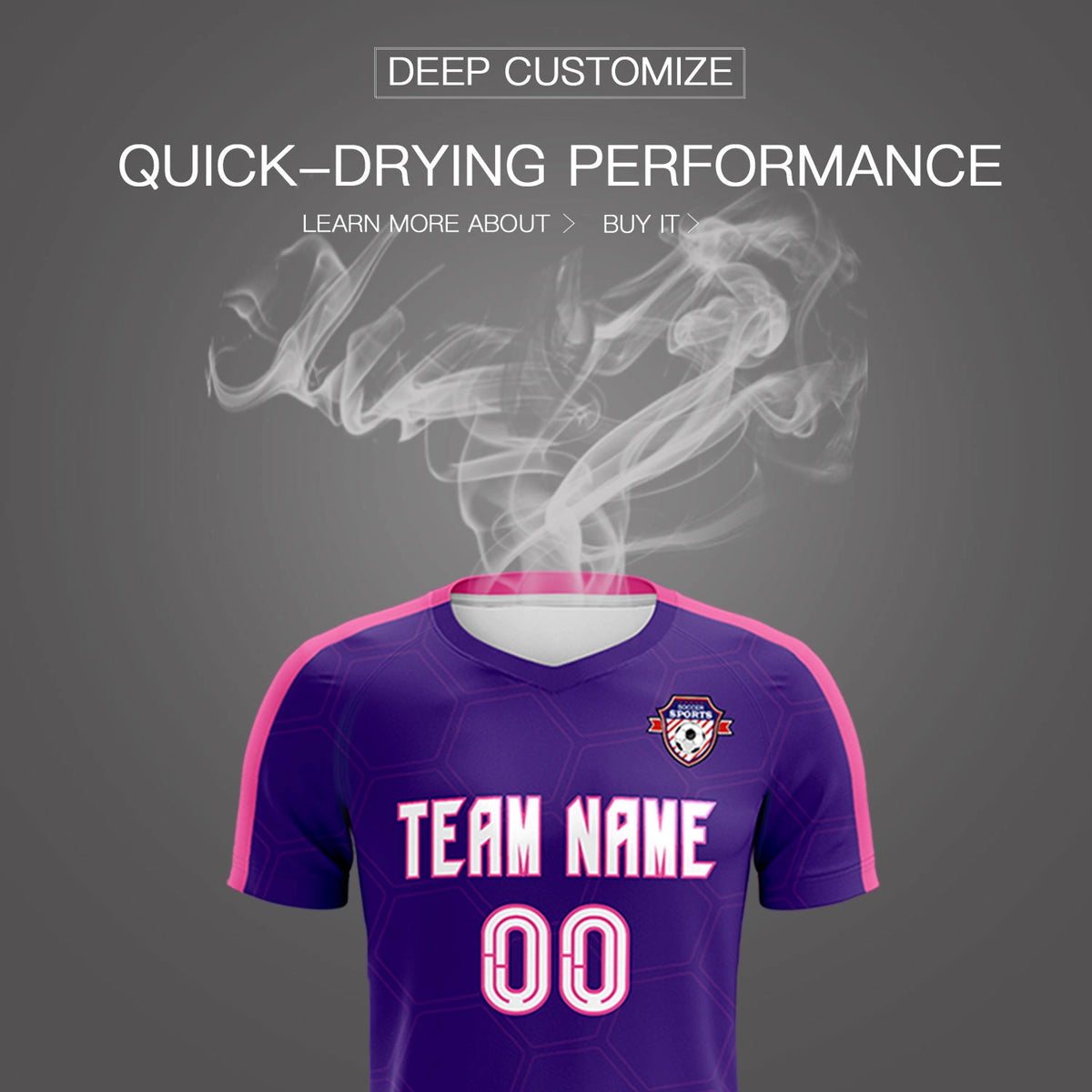 Custom Purple Pink Outdoor Sport Soccer Sets Jersey