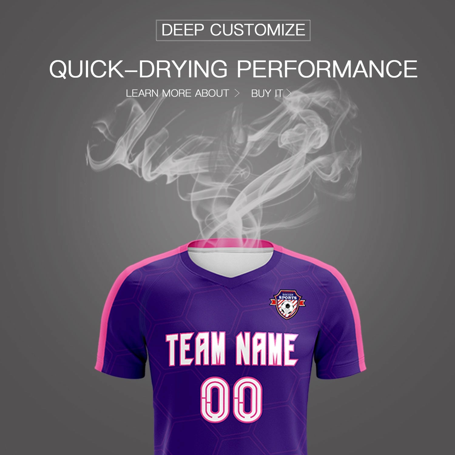 Custom Purple Pink Outdoor Sport Soccer Sets Jersey