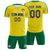 Custom Yellow Kelly Green Outdoor Sport Soccer Sets Jersey