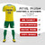 Custom Yellow Kelly Green Outdoor Sport Soccer Sets Jersey