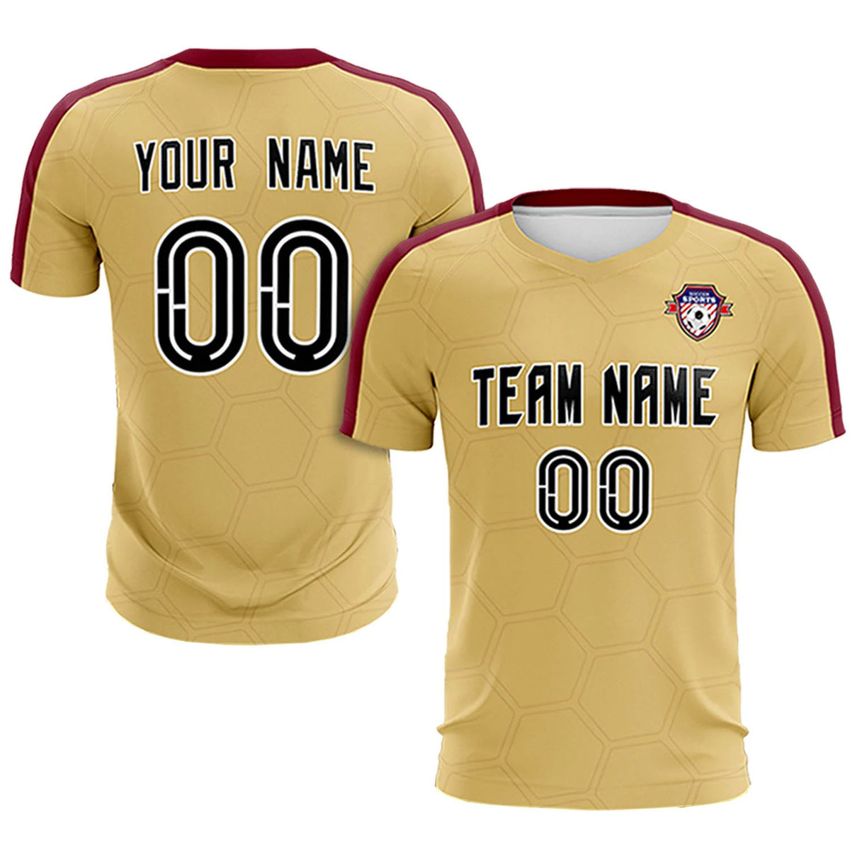 Custom Khaki Crimson Outdoor Sport Soccer Sets Jersey