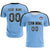 Custom Light Blue Black Outdoor Sport Soccer Sets Jersey