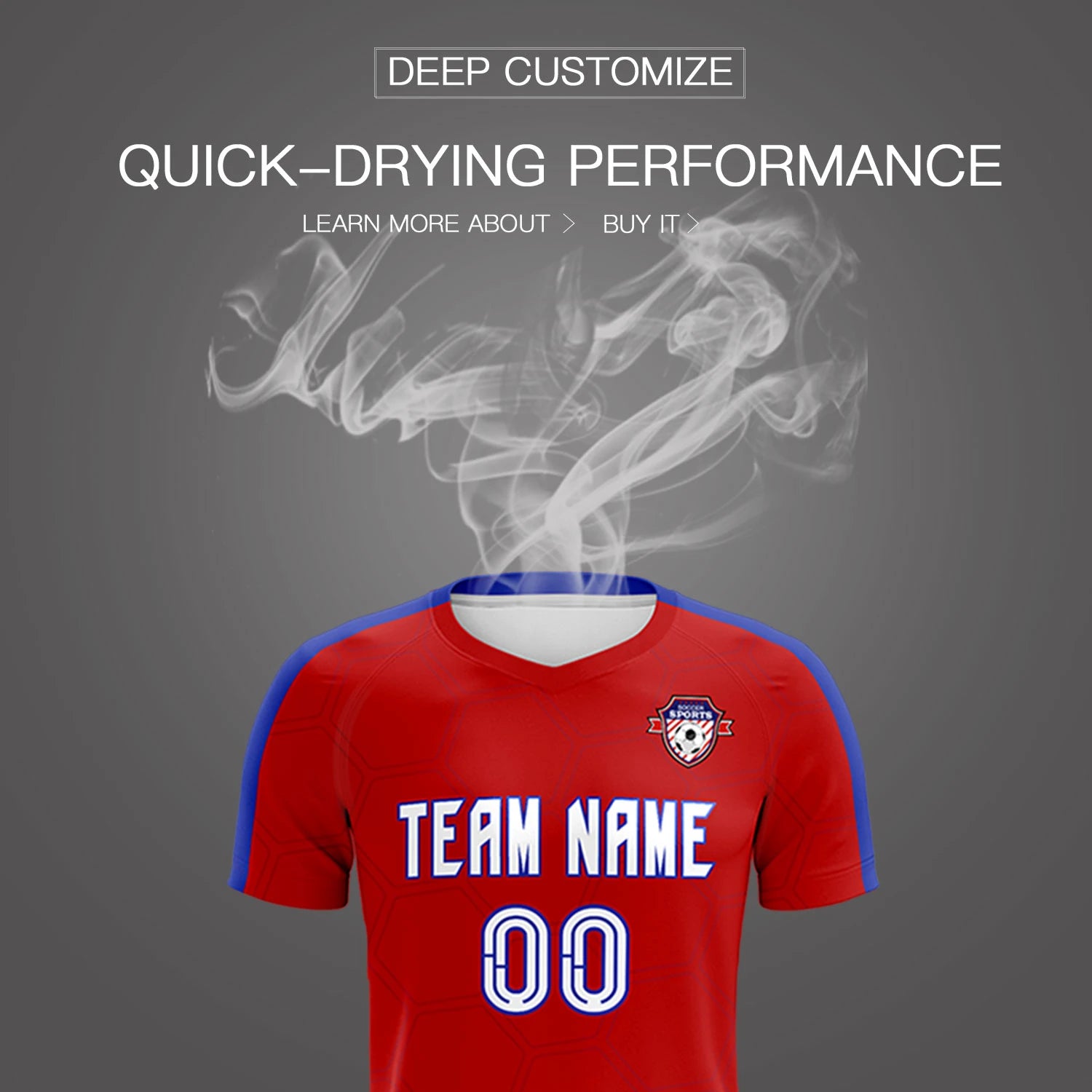 Custom Red Royal Blue Outdoor Sport Soccer Sets Jersey