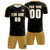 Custom Black Old Gold Outdoor Sport Soccer Sets Jersey