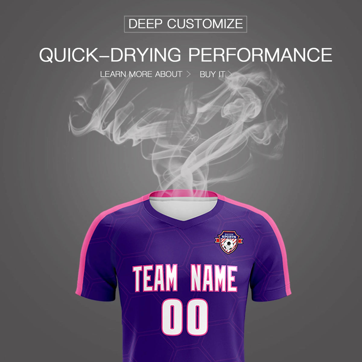 Custom Purple Pink Outdoor Sport Soccer Sets Jersey