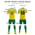 Custom Yellow Kelly Green Outdoor Sport Soccer Sets Jersey