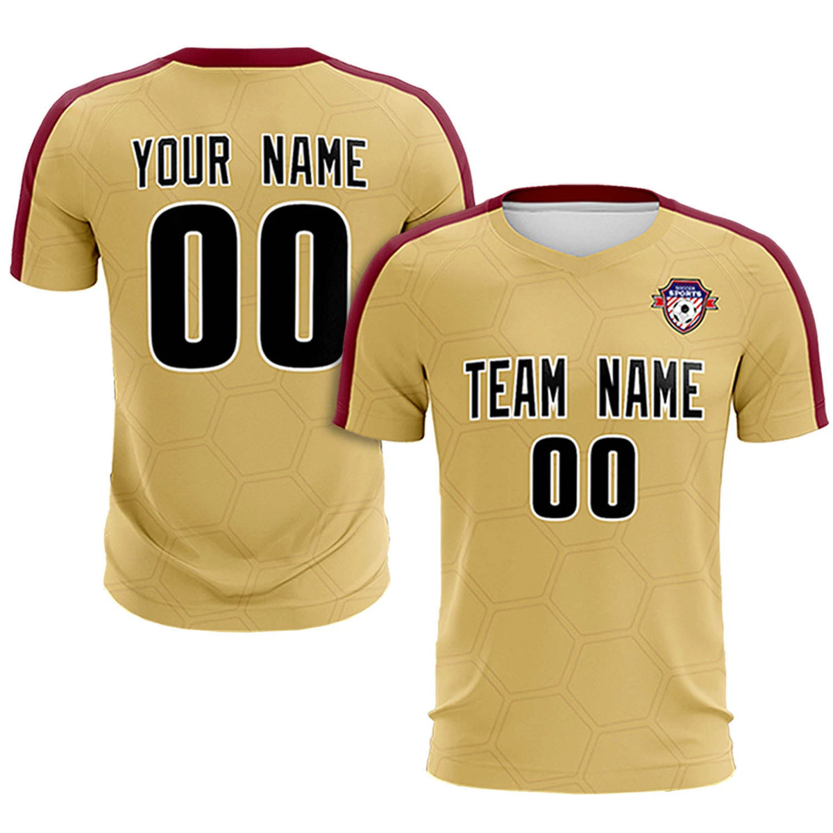 Custom Khaki Crimson Outdoor Sport Soccer Sets Jersey