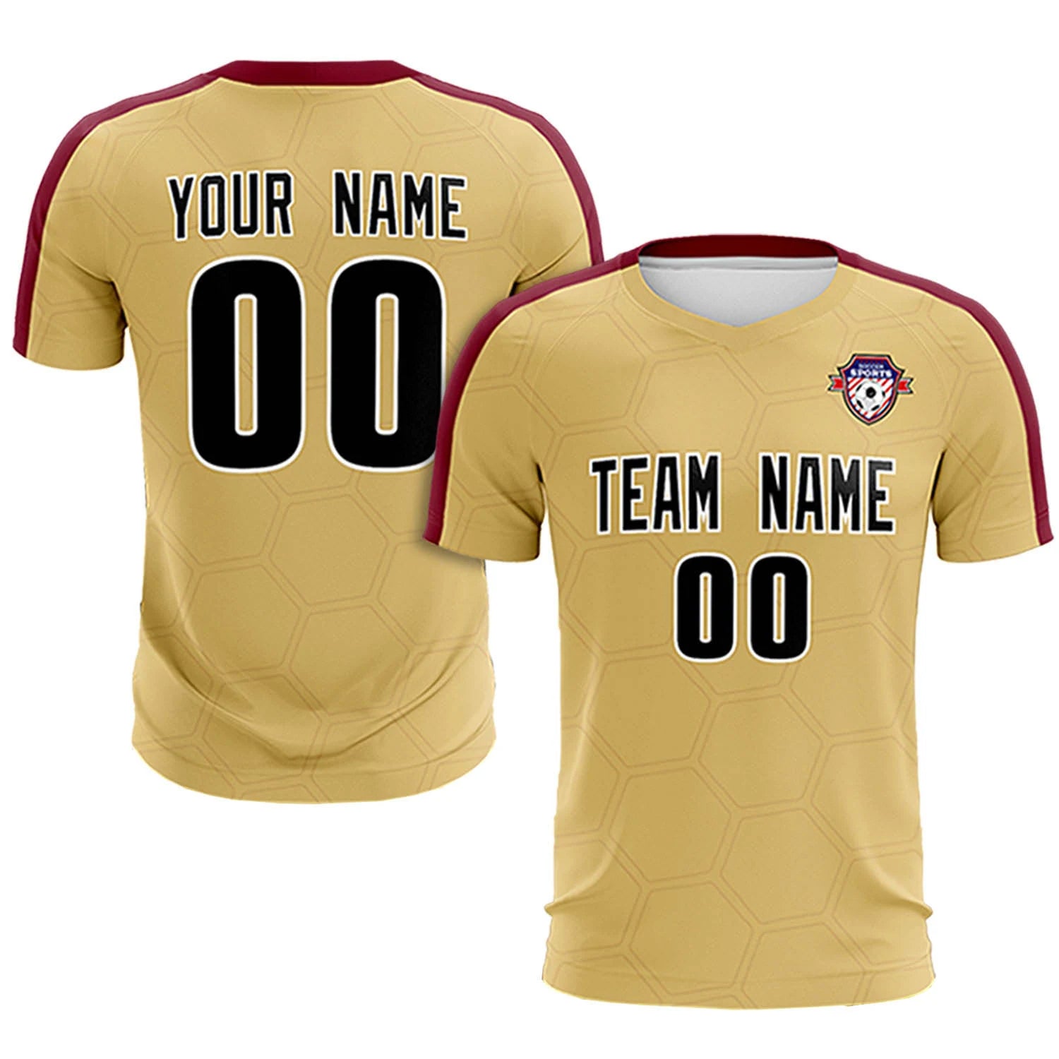 Custom Khaki Crimson Outdoor Sport Soccer Sets Jersey