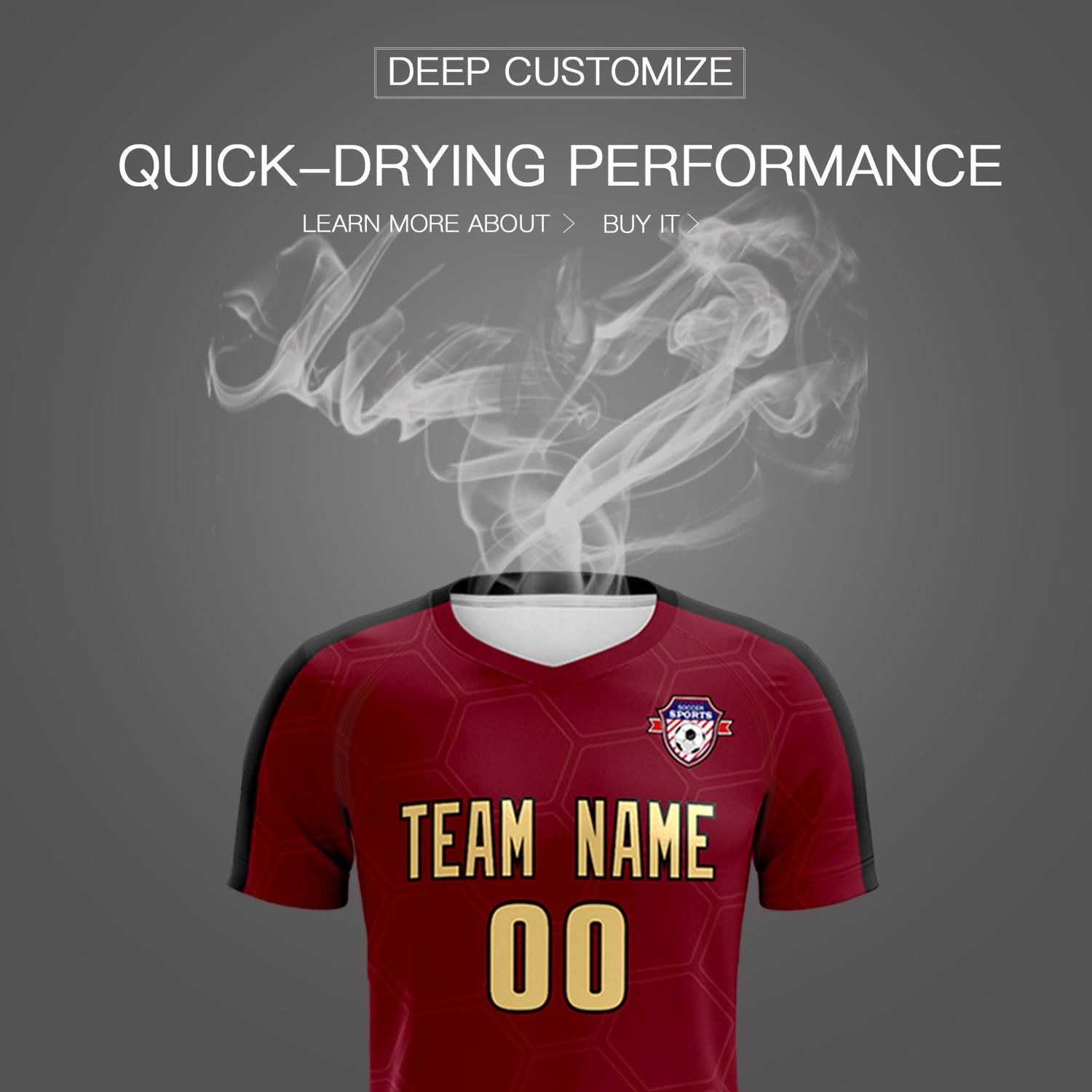 Custom Crimson Khaki Outdoor Sport Soccer Sets Jersey