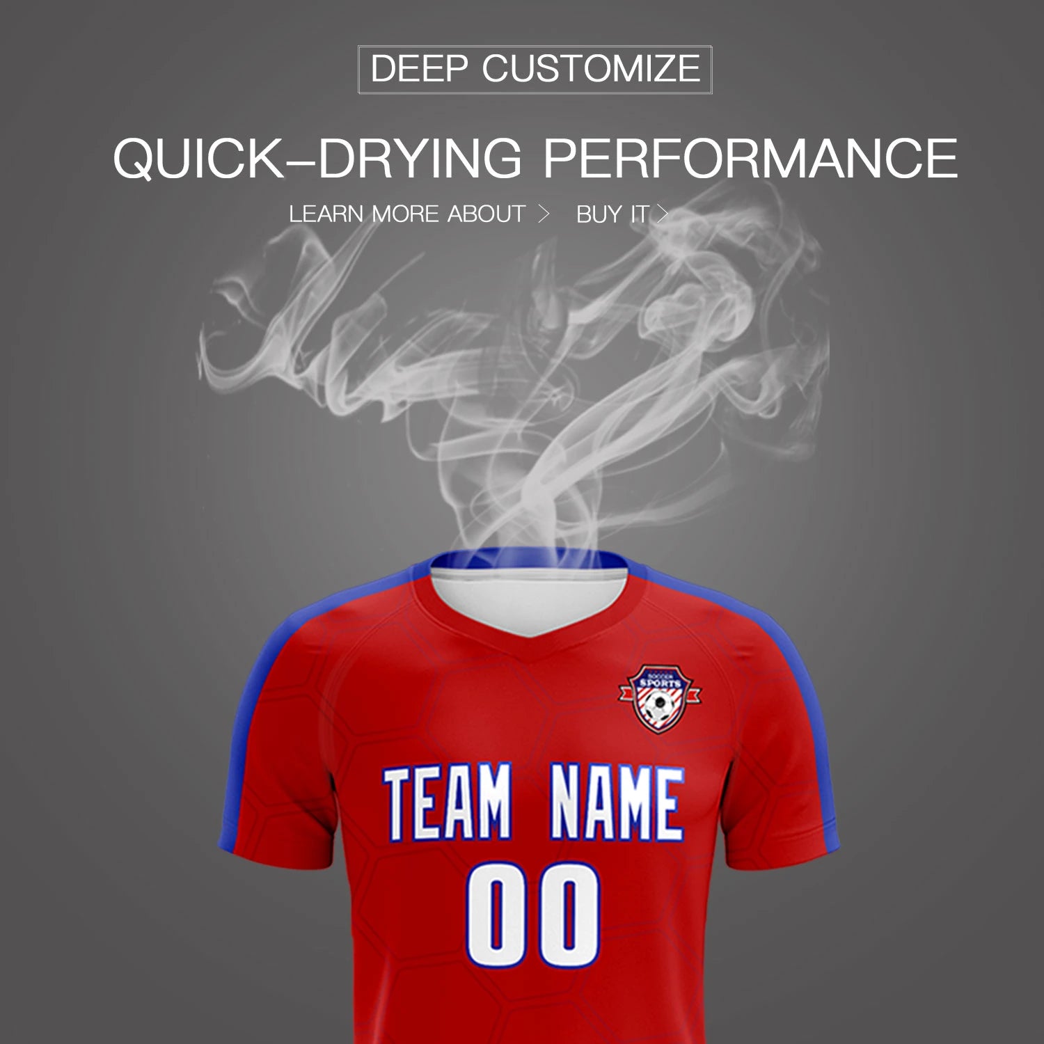 Custom Red Royal Blue Outdoor Sport Soccer Sets Jersey